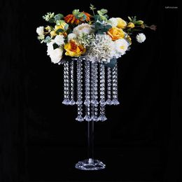 Vases European Acrylic Flower Rack Crystal Road Leads Clear Color Wedding Centerpieces Party Home El Table Decoration Stands