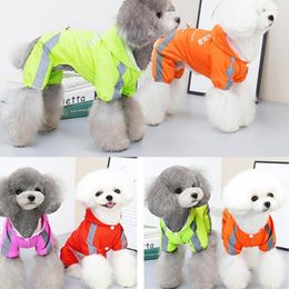 Dog Apparel Stylish Pet Raincoat Bright Color Sun Protection Sunscreen Jumpsuit Outdoor Rain Clothes