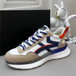 Fashion Luxury Men Dress Shoes Soft Bottom Emporio Running Sneakers Italy Refined Elastic Band Low Top Calfskin Designer Outdoor Casual Fitness Trainers Box EU 38-44
