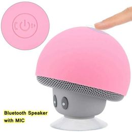 Portable Speakers Portable Mini Speaker Wireless Sile Bluetooth Speaker 3W Mushroom Louderspeaker Super Bass Phone Player Suction Cup Holder Z0317