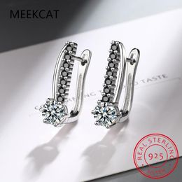 Hoop Earrings Oval For Women Classic 925 Sterling Silver Trendy Spinel Engagement Fashion Jewelry I249