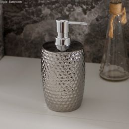 Liquid Soap Dispenser Creative silver Lotion bottle Ceramic Soap Dispenser Home hand sanitizer Storage shampoo Liquid bottle Bathroom Accessories 230317