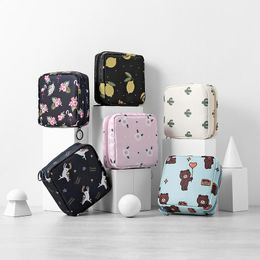 Storage Bags Women Sanitary Napkin Bag Cotton Travel Makeup Literary Zipper Coin Purse Sundries Cosmetics CaseStorage BagsStorage