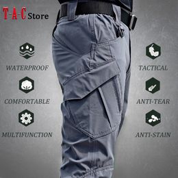 Men's Pants Tactical Cargo Pants Men Outdoor Waterproof SWAT Combat Military Camouflage Trousers Casual Multi Pocket Pants Male Work Joggers 230317