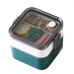 Dinnerware Sets Double-Layer Bento Box With Partition Portable Microwaveable Lunch ForStudents And Office Workers