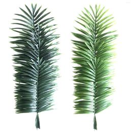 Decorative Flowers 80-140cm Tropical Palm Plants Large Artificial Tree Branches Plastic Fake Leaves Green For Home Garden Room Office Decor