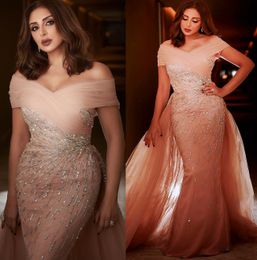 2023 Arabic Aso Ebi Mermaid Champagne Prom Dresses Beaded Sequins Evening Formal Party Second Reception Birthday Engagement Gowns Dress ZJ1014