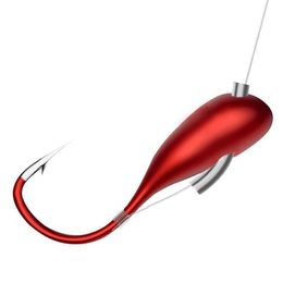 Fishing Hooks 10/20/30pcs Fishing Barbed Hook Red Worm Overturned Head Lifelike Lure Bait Carp Fishhooks 0.1#-0.8# Fishing Tackle Accessories P230317