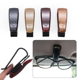 1pc Metal Hangers Wood Car Glasses Holder for Reading Glasses Sunglasses Eyeglass Placement Auto Fastener Clip Tool