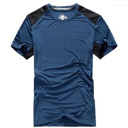 Men's T Shirts Quick Dry Slim Fit Tees Men Patchwork T-Shirts Compression Shirt Tops Bodybuilding Fitness O-Neck Short Sleeve Male