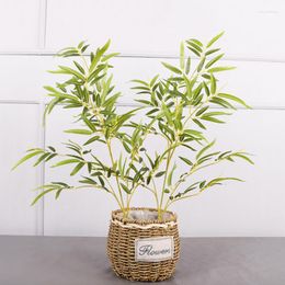 Decorative Flowers 60CM 2PCS Artificial Bamboo Branch Fake Tropical Plants Iindoor And Outdoor Landscaping El Office Home Decoration