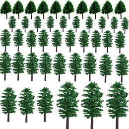 Decorative Flowers 55pcs 1.57inch-3.54inch Mixed Model Trees Train Scenery Architecture With No Stands Street View Mod