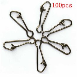 Fishing Hooks 100pcs/lot QL Hooked Swivels Snap Stainless Steel Sea Fishing Tackle Hook Lure Connector Fishing Swivel Snap Pin Fishhooks P230317