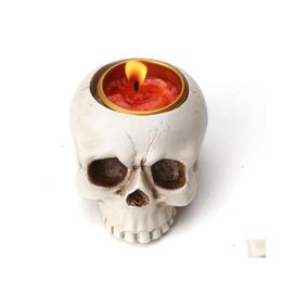 2016 Candle Holders Small Skl Head Ashtray Candlestick Holder Tray Molds Sile Craft Clay Mod For Concrete Resin Pot Making 210722 Drop De Dhki5