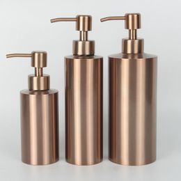 Liquid Soap Dispenser 304 Stainless Steel Golden Bathroom Hand Soap Bottle Kitchen Sink Countertop Soap Dispenser Rose Gold Bathroom Lotion Bottle 230317