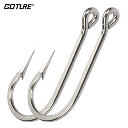 Fishing Hooks Goture 10 pieces Stainless Steel Fishing Hooks Saltwater Fishhooks Catfish Sea Fishing Hooks Size #6 -#12 Tackle Equipment P230317