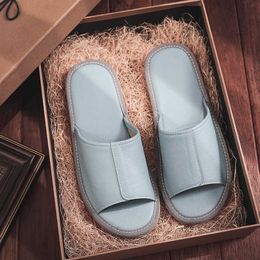Slippers Women's Summer Genuine Leather Indoor Slippers Anti-Slip Super Soft Couples' Home Shoes Comfortable Cow Leather Casual Slippers Z0317