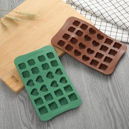 Baking Moulds 24 Grid Chocolate Mold Various Shapes Handmade Cake Decoration Semi-circle Love Square Candy Silicone