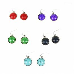 Dangle Earrings Bohemia Vintage Round Drop For Women Ethnic Natural Colourful Turquoises Korean Fashion Jewellery Wholesale