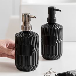 Liquid Soap Dispenser European Style Bathroom Accessories Set Travel Liquid Soap Dispensers 430ml Shower Gel Shampoo Dispenser Glass Bottle 230317