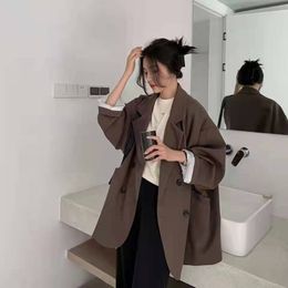 Womens Suits Blazers Large Blazer Coats Spring Autumn Fashion Korean Version Loose Top Coat Office Work Clothes Grace Fall Jacket for Women 230317