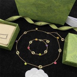 2023 Designer New jewelry color temperament neck chain bracelet simple and versatile Valentine's Day gift can