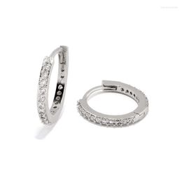 Hoop Earrings 2023 European And American Folding Belt Small Ear Buckle Micro-zircon Color Ring Piercing Jewelry