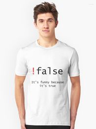 Men's T Shirts Programming Shirt Funny !False Because Its True Code Tshirt Summer Short Sleeve Joking T-shirt Men Clothes