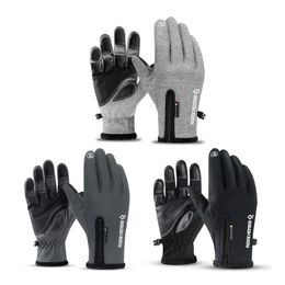 Cycling Gloves Pair Winter For Men Fleece Lined Waterproof Windproof Thermal Walking Skiing Bicycle AccessoriesCycling