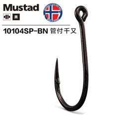 Fishing Hooks Mustad Hooks With Eyes 10104 High Carbon Steel Pesca Fishhooks Barbed Single Circle Carp Hook 1#-7# Jig Head Lure Hooks Peche P230317