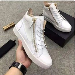 New Pu Leather Suede Patchwork Men's Sneakers Golden Belt Zipper High Top Round Toe Flats Men Black Large Size Casual Men Shoes MKJKMJK000002