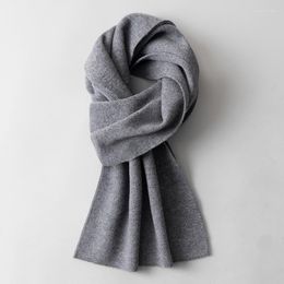 Scarves Wool Winter Scarf Men Solid Gray Neck Classic Business Warm Cashmere Male Foulard Bandana Designer Wraps