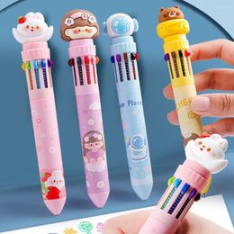 Creative Gift School Office Supply Cute Stationery 10 Colours Ballpoint Multi-color Pen Neutral