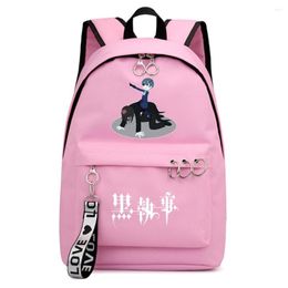 Zaino Black Butler Fashion Zaino Ragazzi Ragazze Schoolbag Packsack Casual Zipper Shoulders Laptop Bag Teenger Student Bookbag