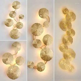 Wall Lamp Nordic Lotus Leaf Light LOFT Industrial Style Retro Sconce For El Background Living Room Bedroom Aisle