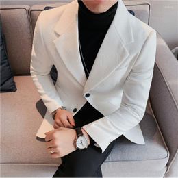 Men's Suits Brand Fashion Men Blazers Slim Fit Business Casual Suit Jacket British Style Wedding Groom Social Formal Dress Coat Clothing