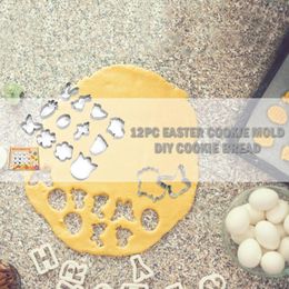 Baking Moulds 12pcs/set Dessert Mould Stainless Steel Easter DIY Making Chocolate Mold Food Grade Funny Creative Handmade Cute Bakeware