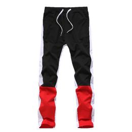 Men's Pants Quick Drying Outdoor Color Stitching Mountain Climbing Pantalones Men Clothing Windproof Lace Up Trousers T1Men's