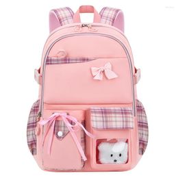 School Bags 2023 Bowknot Schoolbag For Teenage Girls High Capacity Orthopedic Backpack Fashion Cartoon 2 Size Satchel