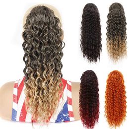 Wig Horse Tail Female 16 Inch Deep Roll Drawstring Ponytail Net Pocket Small Fiber