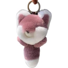 Huge Real Rex Rabbit Fur Keychain Monster Pompom Doll Keyring Bag Car Charm Pendant Fox with Metal Claw185F