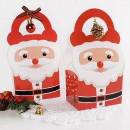 Christmas Decorations 10pcs Paper Gift Box Santa Claus Ornaments Merry Candy Bag Container Packaging Sweets Popcorn Supplies