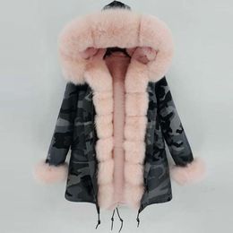 Women's Fur & Faux 2023 Real Coat Winter Jacket Women Long Parka Natural Collar Liner Thick Warm Streetwear Outerwear