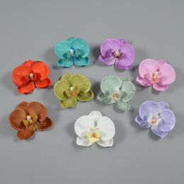 Artificial Silk Butterfly Orchid Flower Heads, Fake Phalaenopsis Heads for Wedding Floral Bouquet Decor DIY Craft Making Bridal Shower Photography Props (50pcs)