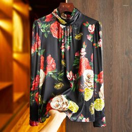 Women's Blouses Luxury Vintage Women's Fashion Woman 2023 Autumn Chic Floral Print Shirts Tops Women Female Clothing SL070