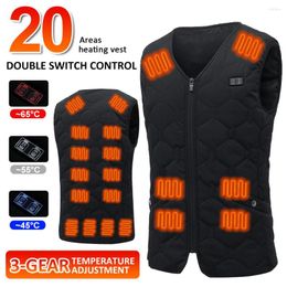 Hunting Jackets USB Electric Heated Vest 20 Heating Zones Washable Winter Thermal Jacket Sleeveless Body Warmer For Outdoor Cycling Skiing