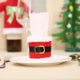 Christmas Decorations 4Pcs/lot Santa Clothes Napkin Ring Xmas Towel Holder Circles Dinner Party Table Decor For Home