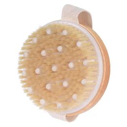 Body Brush for Wet or Dry Brushing Natural Bristles with Massage Nodes Gentle Exfoliating Improve Circulation RRA