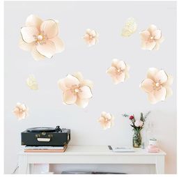 Wall Stickers Chinese Style Begonia Waterproof Self-adhesive Decoration PVC Sticker For Bedroom Livingroom