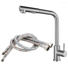 Kitchen Faucets JFBL Extendable Mixer Tap With Dual Flowing Waters Single Lever 360° Swivelling Sink Made Hose